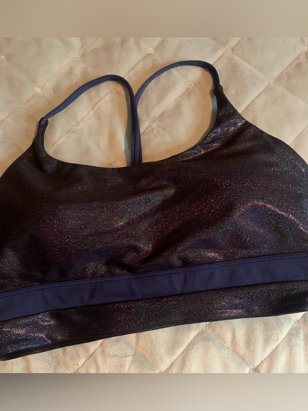 Zyia Active Sparkle Navy Strappy Sports Bra